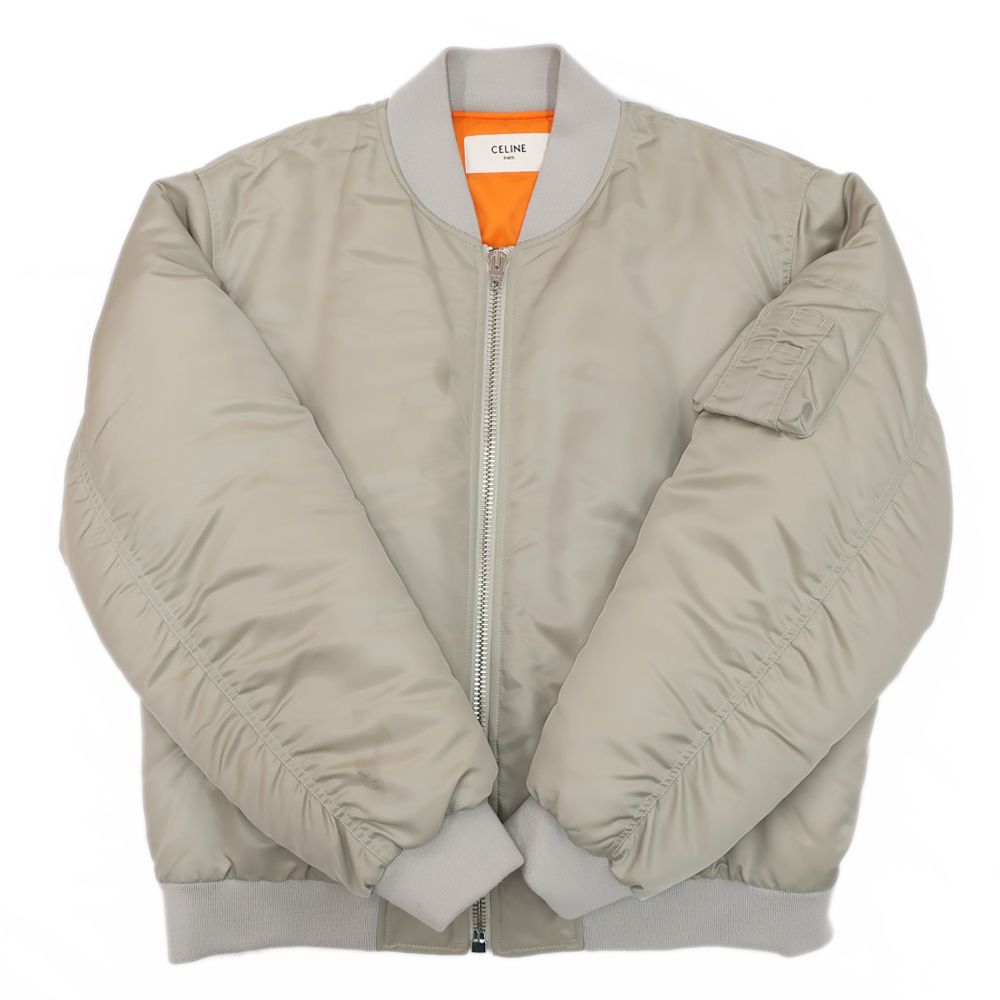 CELINE ボンバージャケット/ナイロンツイル ライトグレー　MA-1 CELINE ボンバージャケット/ナイロンツイル ライトグレー MA-1 - メルカリ