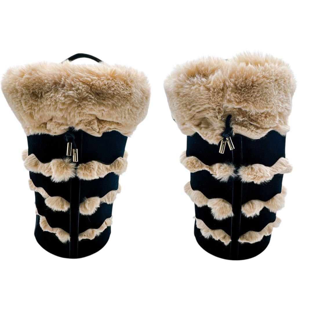 ️ Casselini キャセリーニ バケツ型 ファーバッグ ブラック DECORATOM_COM_BR