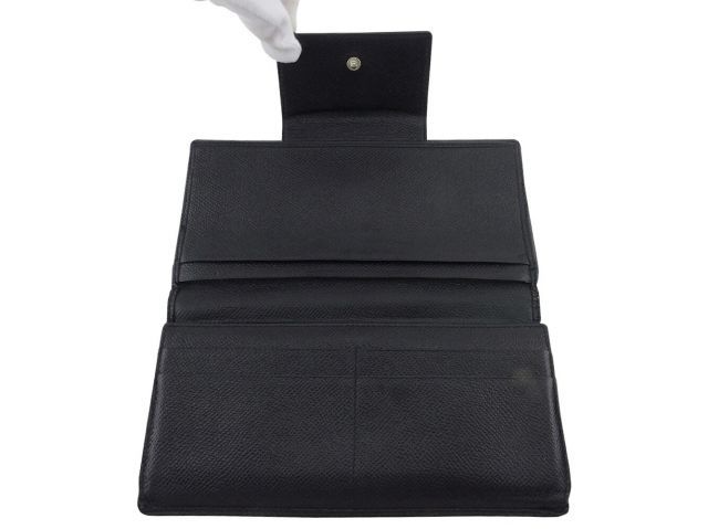 美品✨ブルガリ　長財布　三つ折り財布　クラシコ　Wホック　レザー　ブラック BVLGARI（ブルガリ） 【ウィンターSALE☆30%OFF】ブルガリ 長財布 W
