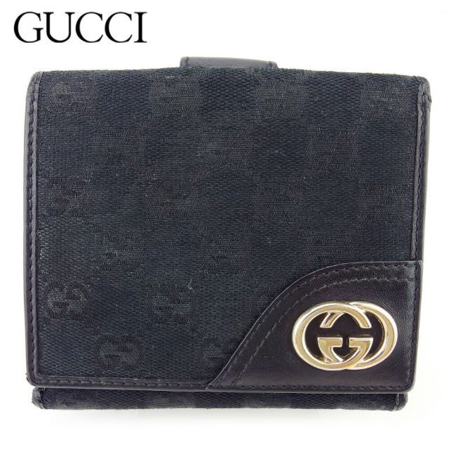 GUCCI ブラック GGパターン 二つ折り財布 GUCCI GGパターン 二つ折り財布 箱付き グッチ」大人が買うべき