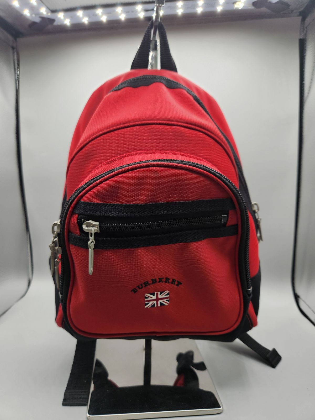 バッグ 【美品・日本製】BURBERRY バーバリー キッズ用ミニリュック 赤
