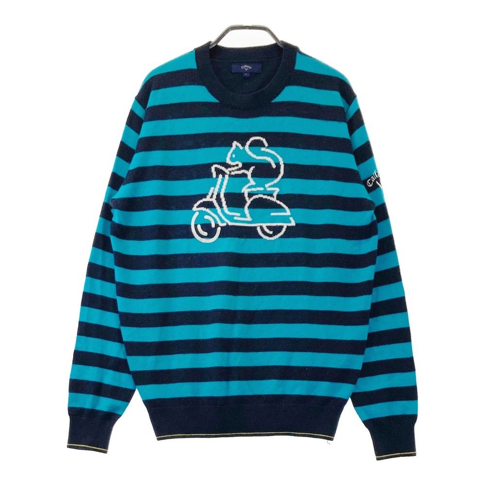 【Callaway】キャロウェイ ゴルフウェアL ボーダーニット セーター リス キャロウェイ ゴルフウェアL ボーダーニット セーター リス