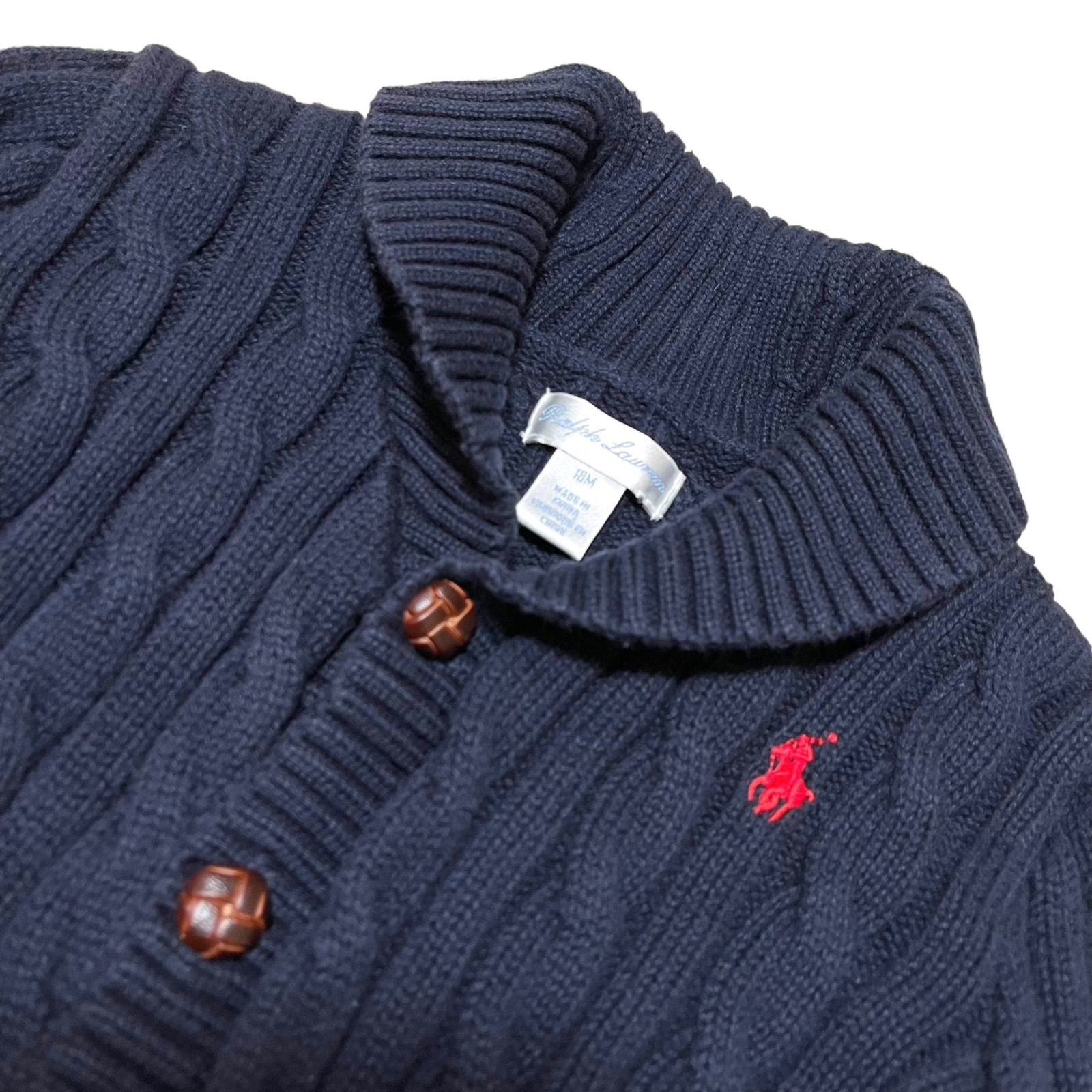 RALPH LAUREN ラルフローレン ベビー ニットカーディガン ネイビー 