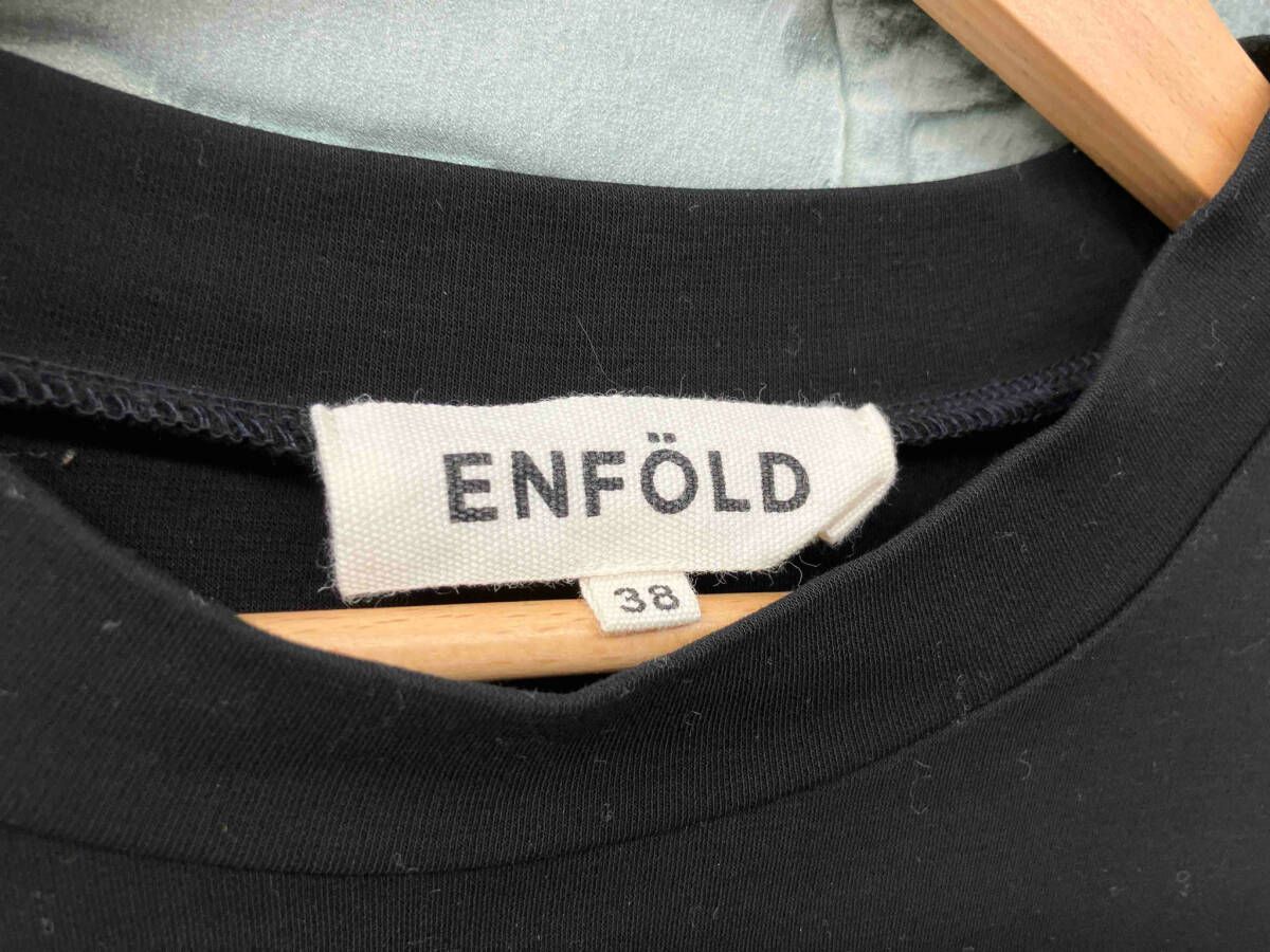 ENFOLD エンフォールド ライトポンチアシンメTシャツ/ブラック