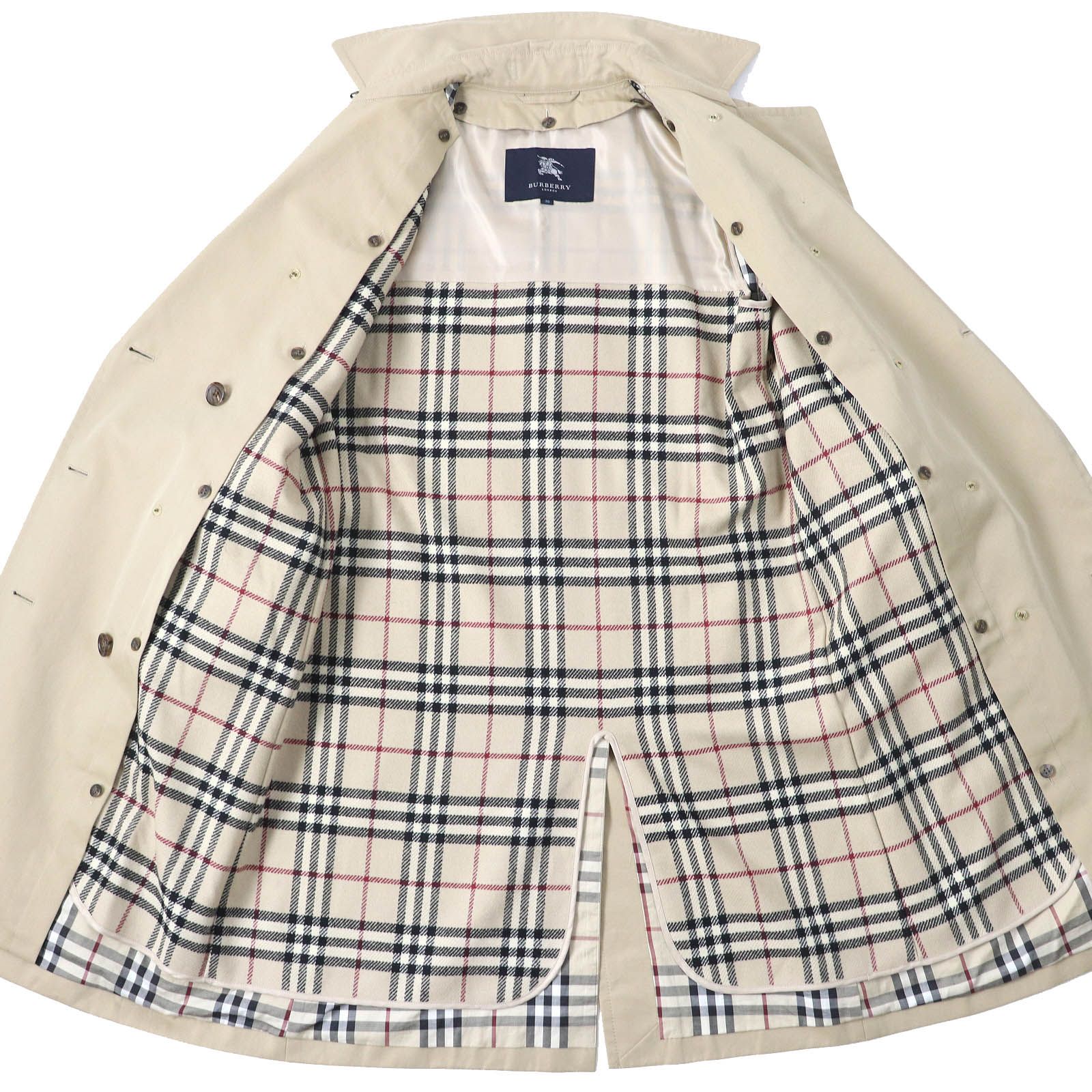 定番 バーバリーロンドン トレンチコート ノバチェック ベルト コットン ダブル 極美品△BURBERRY LONDON バーバリーロンドン コットン100
