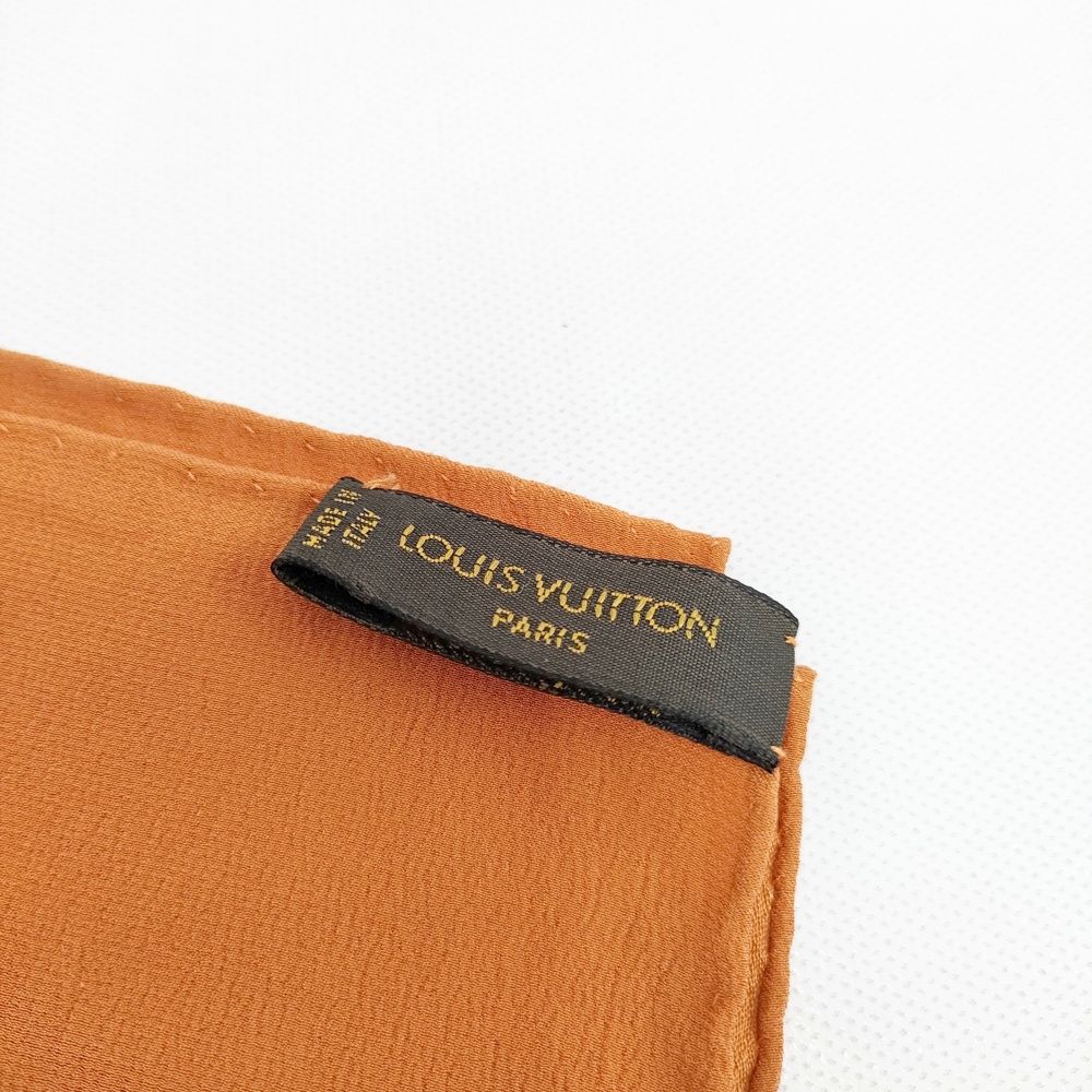 LOUIS VUITTON モノグラム 大判スカーフ シルク スカーフ オレンジ
