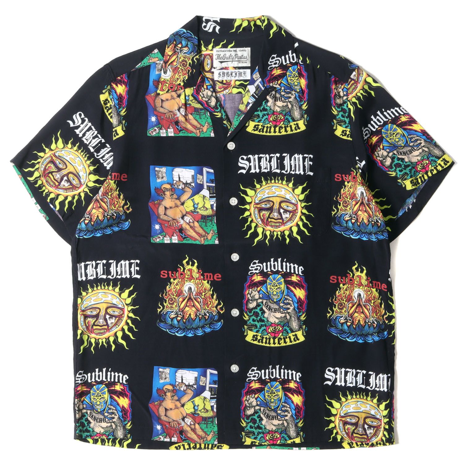 美品 WACKO MARIA ワコマリア シャツ サイズ:S SUBLIME レーヨン ハワイアンシャツ アロハシャツ SS HAWAIIAN SHIRT 20SS ブラック トップス カットソー カジュアル