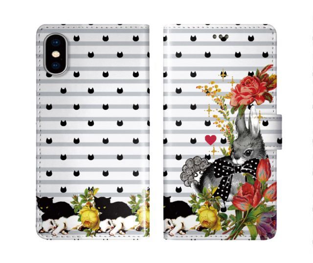 スカラー スマホケース Galaxy A55 5G SC-53E 手帳型 ギャラクシー SC-51E SC-53D SC-56C SC-56B SC-53B SC-51A スマホカバー 全機種対応 scolar 猫柄 ドット ウサギ スカラコ ダイアリー か