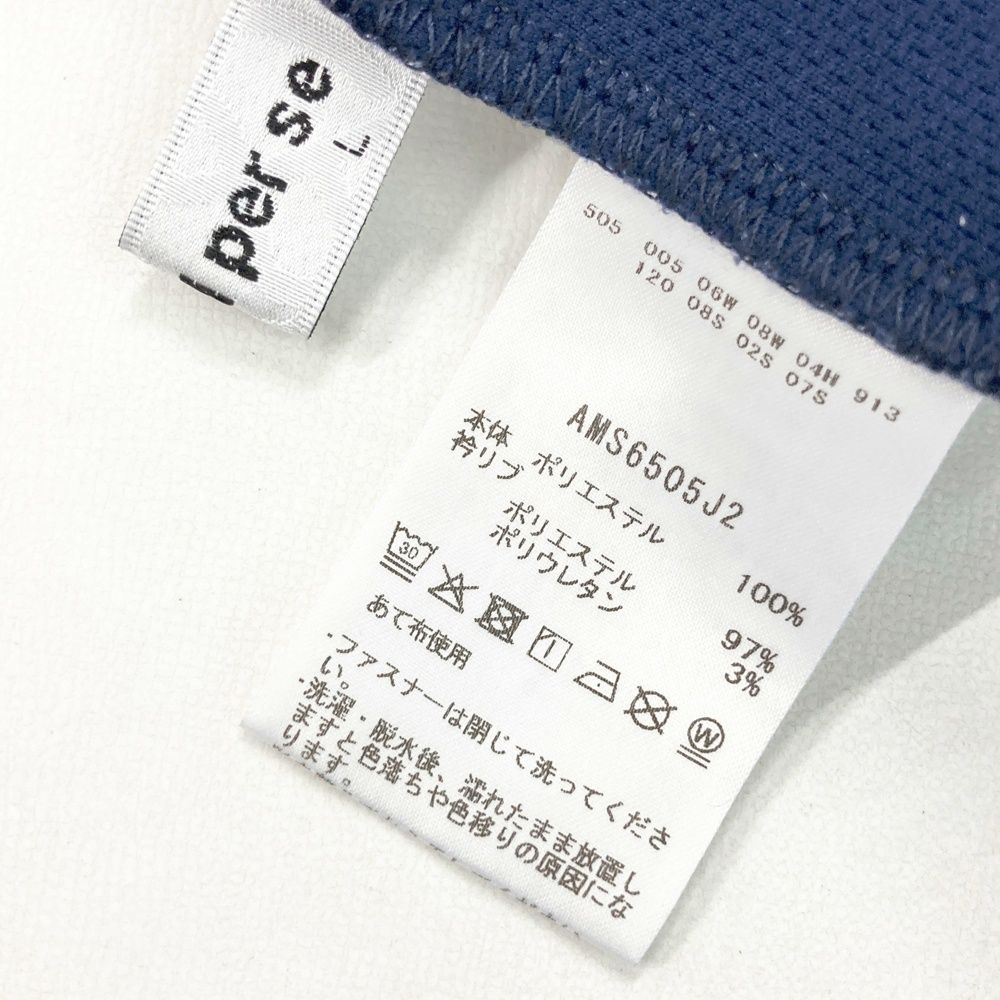半袖モックネックシャツ ネイビー系