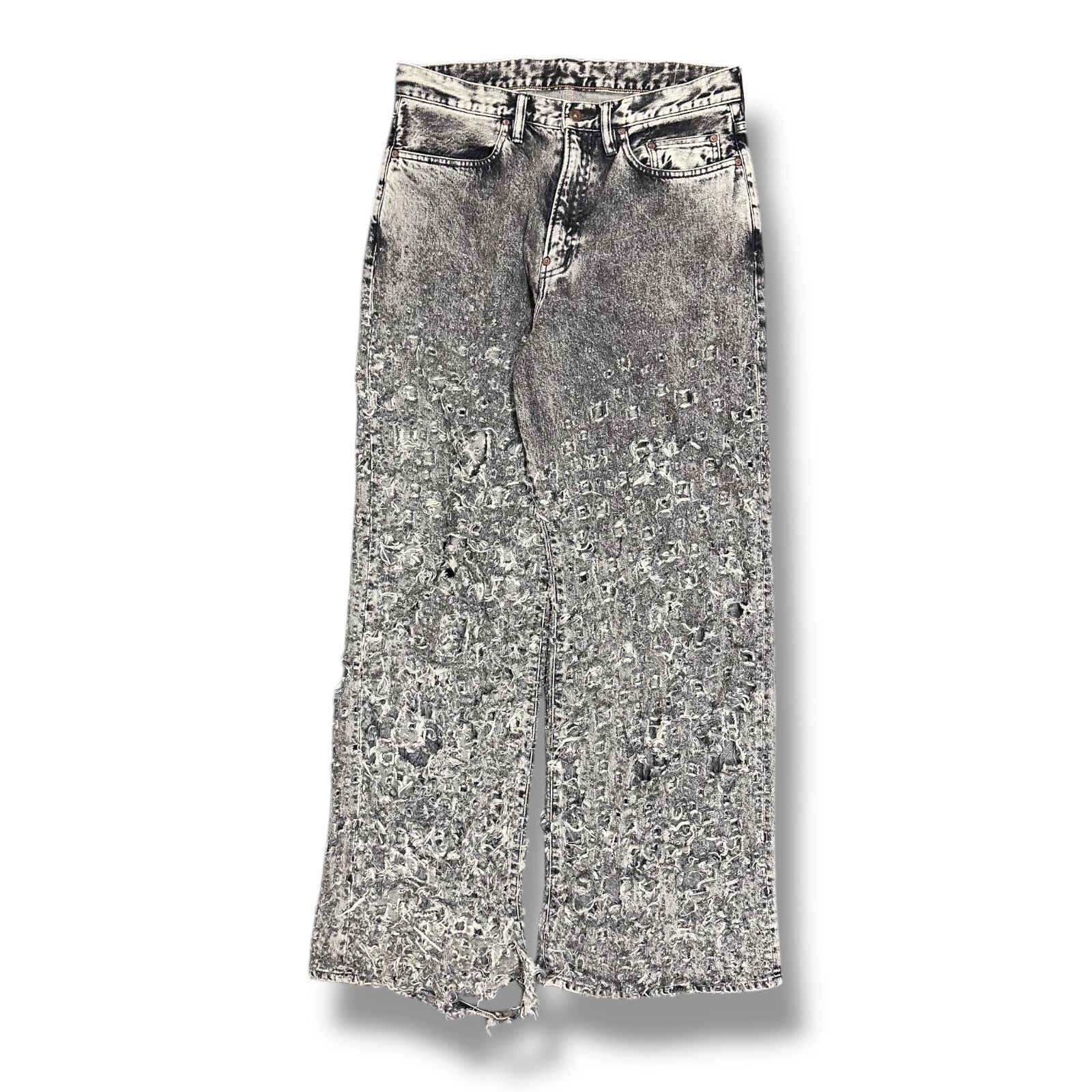 参考上代71500円 SUGARHILL 24SS CRASHED BLACK MODERN DENIM WIDE