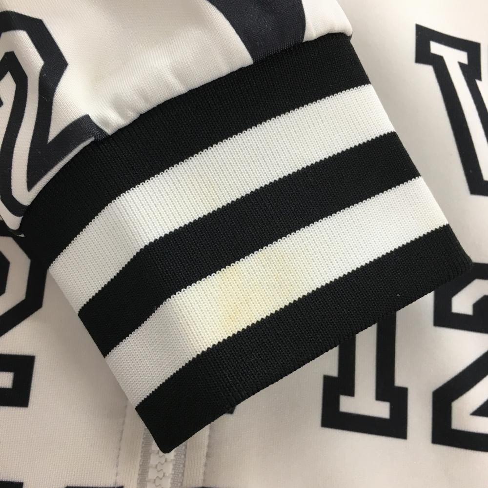 ショップ ヴィトゥエルヴ ジップパーカー 白×黒 ロゴ総柄 メンズ M