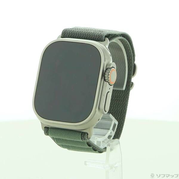 〔 品〕 Apple Watch Ultra GPS Cellular 49mm チタニウムケース グリーンアルパインループ 344