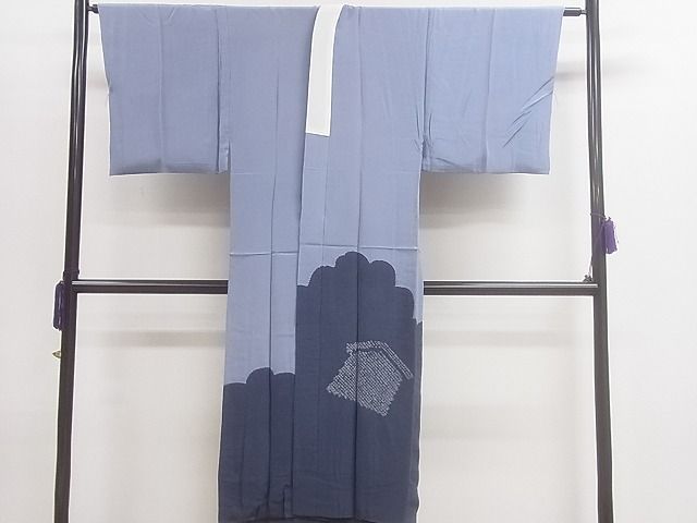 平和屋1□男性 長襦袢 袷 絞り 風景文 逸品 CAAE2644ev