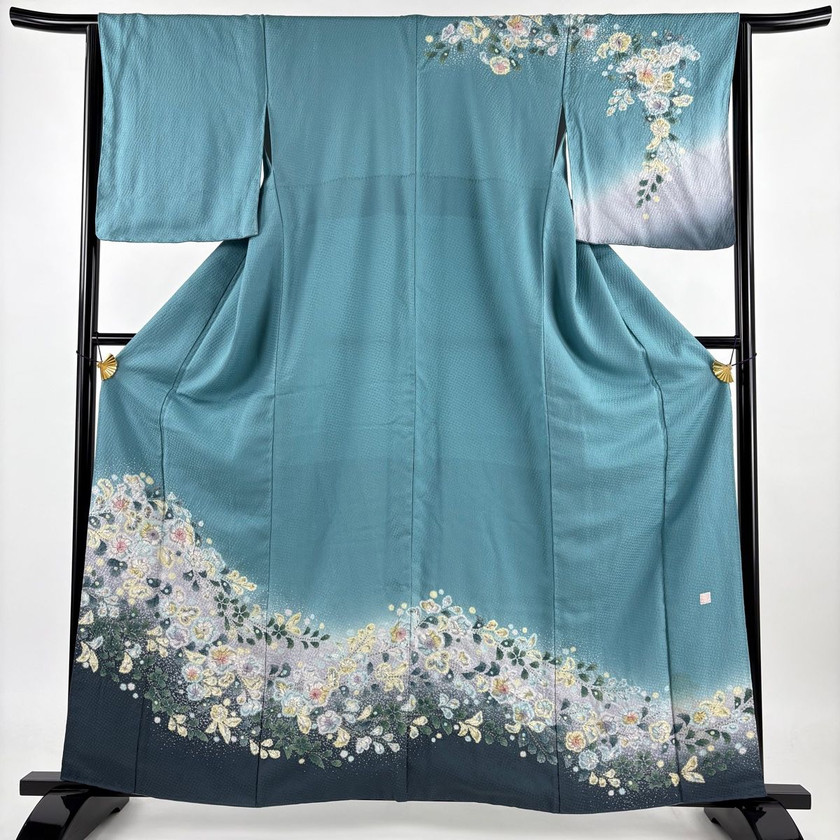 訪問着 身丈160.5cm 裄丈65cm M 袷 落款 辻が花 染め分け ぼかし