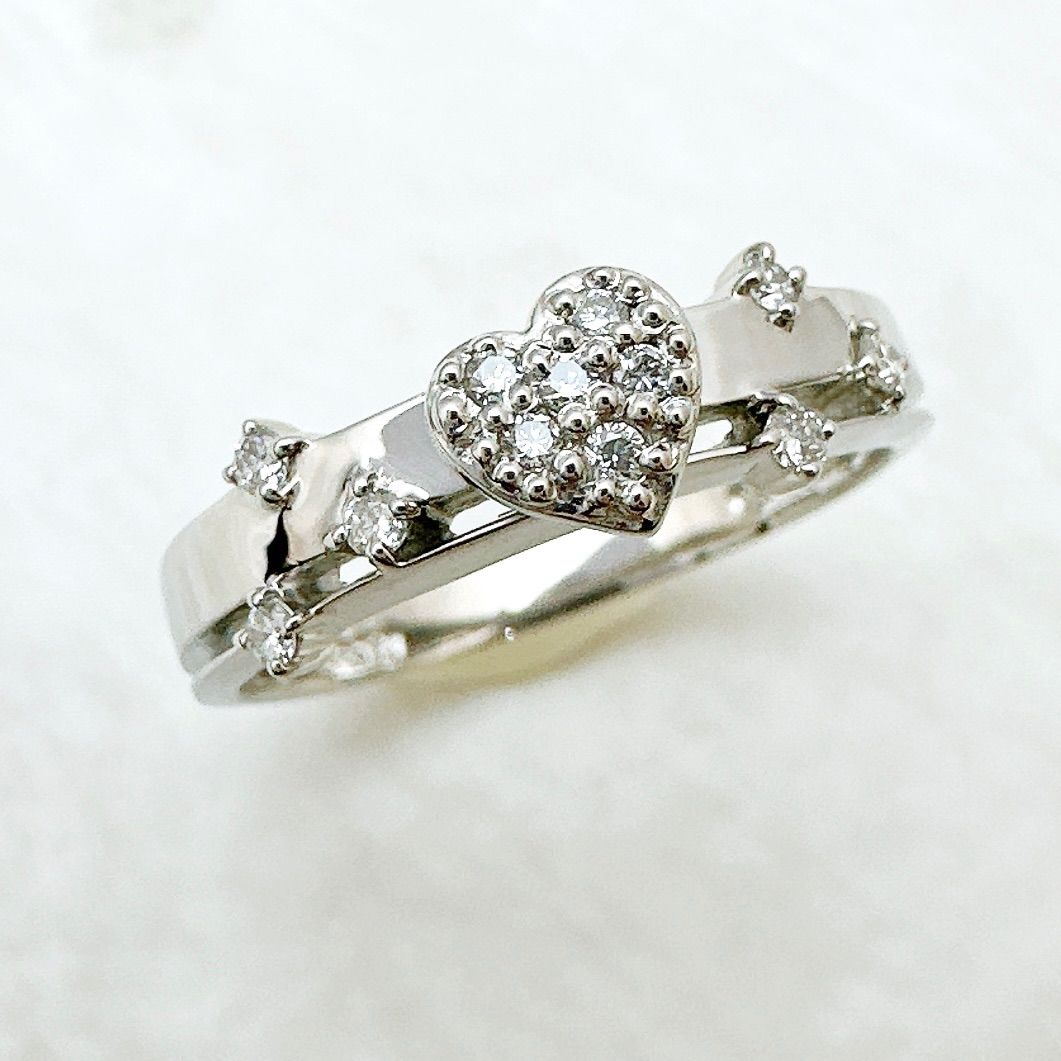 美品🌟Star jewelry ハート ダイヤモンド 0.11ct プラチナ
