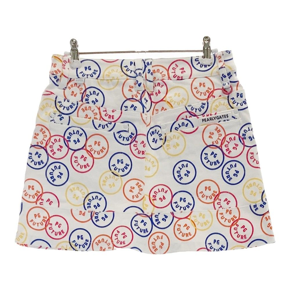 サイズ 0 PEARLY GATES パーリーゲイツ ストレッチスカート FUTURE NICO ニコちゃん 総柄 ホワイト系 240101457144 ゴルフウェア レディース ストスト