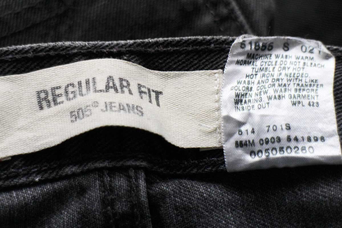 00s USA製 Levi'sリーバイス 505 ペンキ飛び ダメージ ブラック