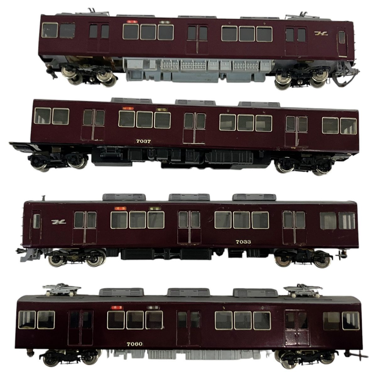 メーカー不明 阪急電鉄 7000系 通勤電車 4両セット HOゲージ 鉄道模型