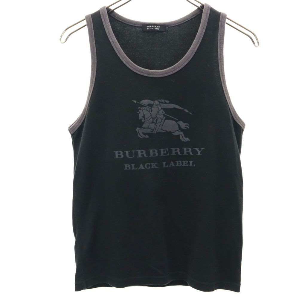バーバリーブラックレーベル 三陽商会 プリント タンクトップ 2 ブラック BURBERRY BLACK LABEL メンズ 古着 【240403】 メール便可