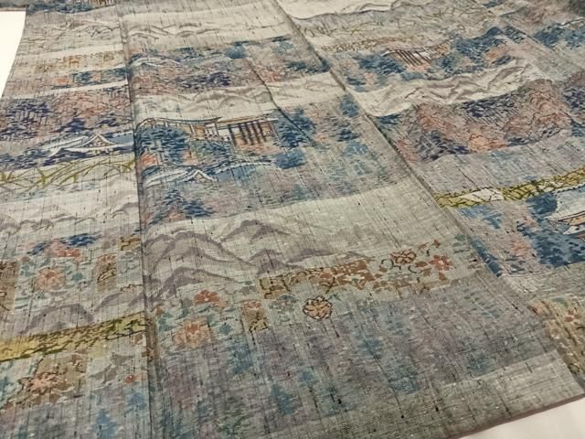 平和屋着物○本場小千谷紬 横段風景花文 正絹 逸品 AAAT9510np - メルカリ