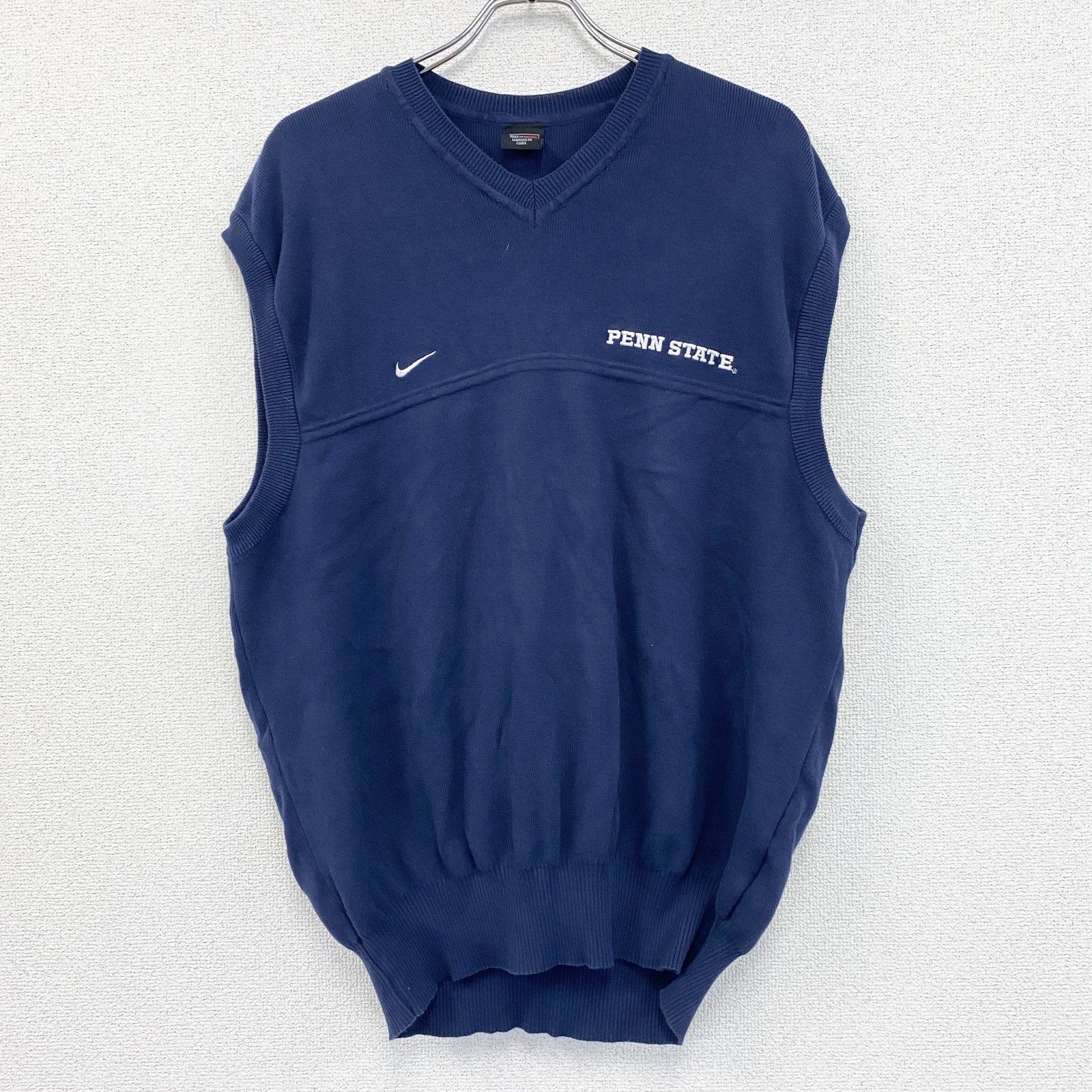 90s☆古着☆vintage【NIKEナイキ 刺繍ロゴ】ベスト メンズL 90s NIKE ナイキ ナイロンベスト 古着 刺繍ロゴ スウッシュ 白