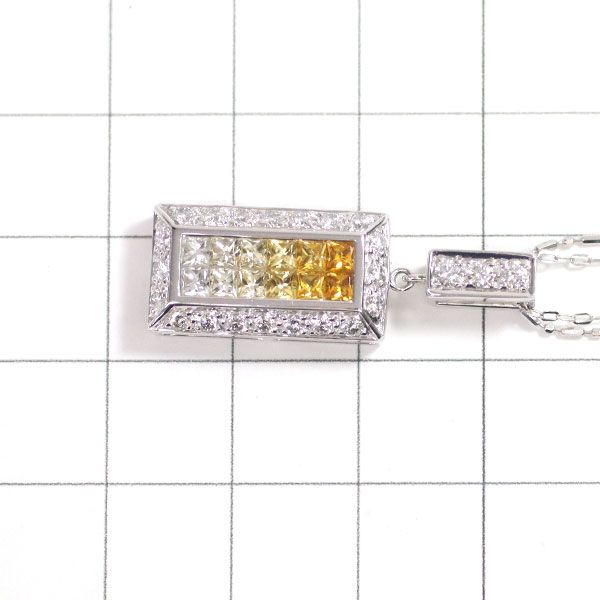 夏樹陽子/ルシオラ K18WG ホワイト/イエロー サファイア ダイヤ ペンダントネックレス 1.14ct D0.61ct ミステリーセッティング -  メルカリ