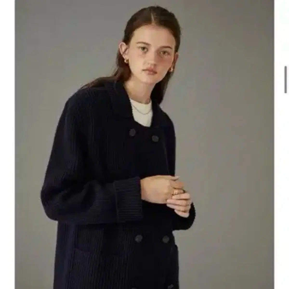  Ged ダブルボタン ナポレオンの スクエアネック ニットカーディガン 長袖 カーディガン ボレロ アンサンブル