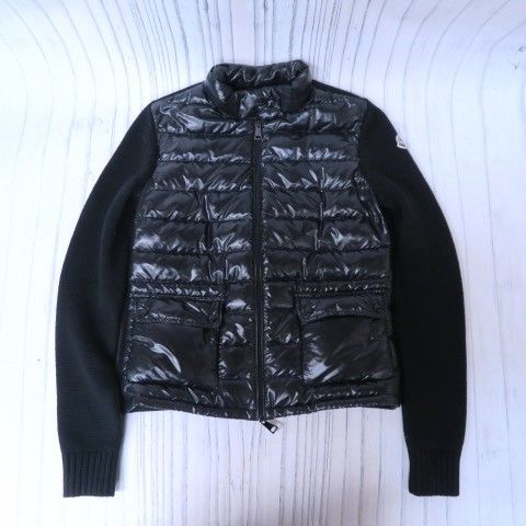 m001l F(60) モンクレール ニット×ダウン ジャケット カーディガン レディースXS ブラック MONCLER MAGLIONE  TRICOT CARDIGAN 黒 - メルカリ