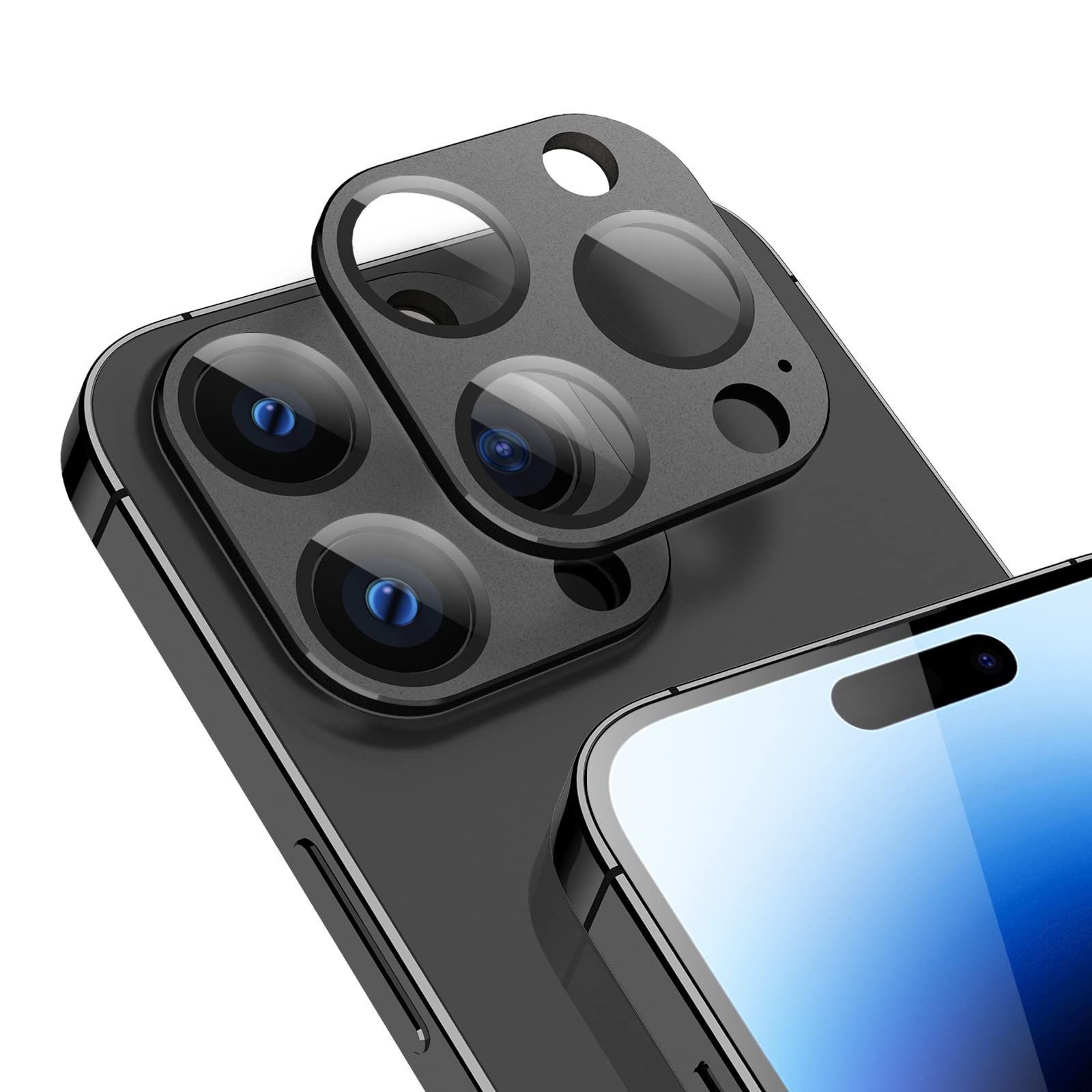 iPhone 14 Pro/iPhone 14 Pro Max 用 レンズカバー カメラフィルム保護 レンズ保護 露出オーバー アルミ合金製 傷防止 耐衝撃 アイフォン14 プロ/アイフォン14 プロ マックス カメラ保護フィルム 耐衝