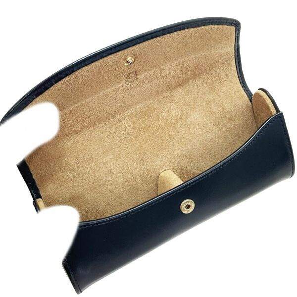 ロエベ メガネケース ロゴ アイグラスケース レザー 革 ネイビー 紺