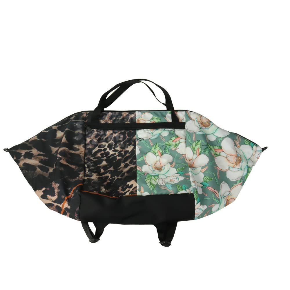 Color:LEOPARD [シャボン] エコバッグ Calin 買い物カゴバッグ A3サイズ ウォッシャブル B-7224 レディース LEOPARD