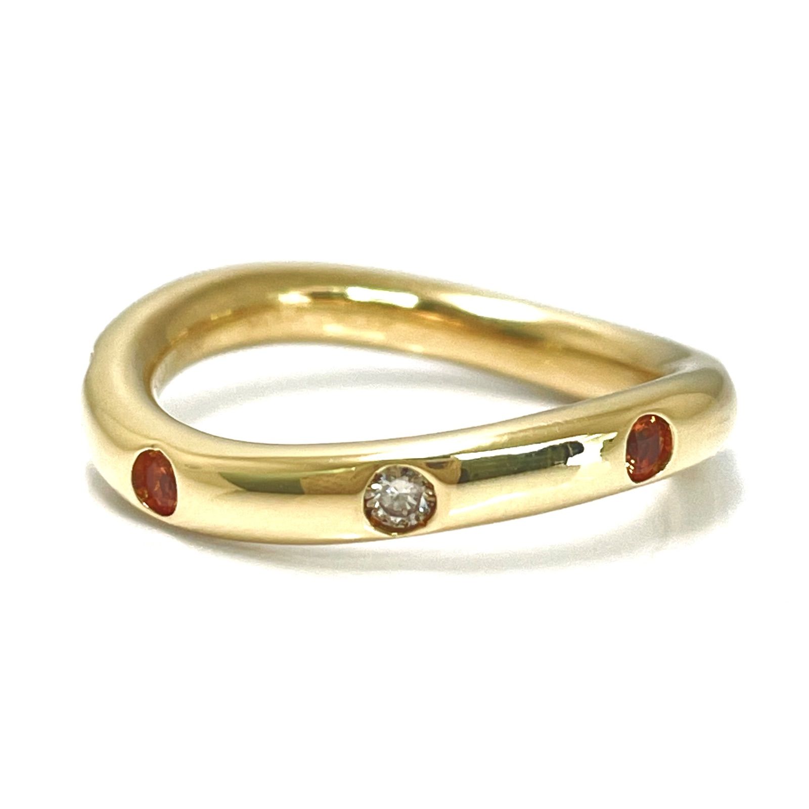 KASHIKEY / カシケイ オレンジサファイア ダイヤリング K18YG 0.13ct 