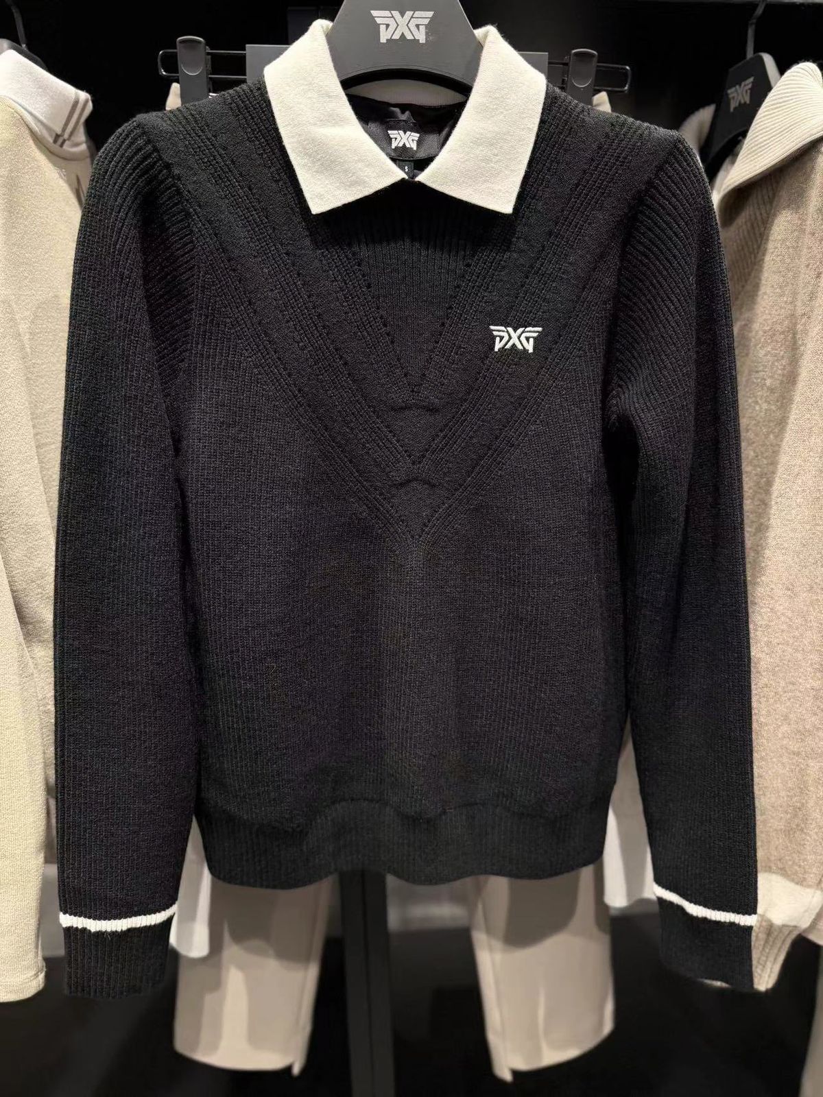 女性用ゴルフゴルフウェア PXG 秋 長袖 Vネック ニット 2 WWW_NOITHATQUANGTHANH_NET