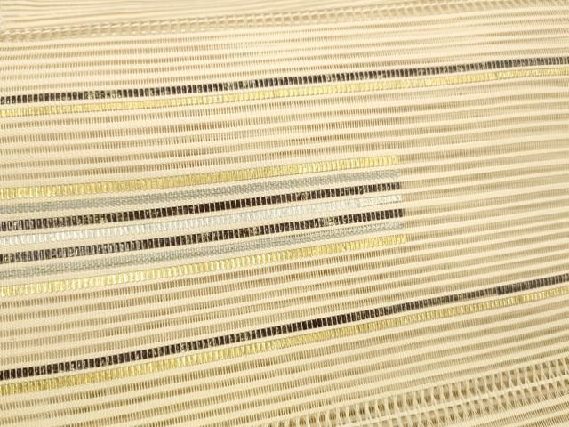平和屋着物＊夏物 絽綴れ 八寸名古屋帯 横段文 金糸 正絹 逸品