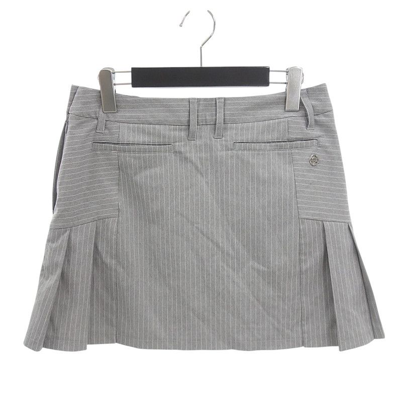 DESCENTE - DESCENTE ストライプ プリーツ スカート グレー L DESCENTE - DESCENTE ストライプ プリーツ スカート グレー Lの