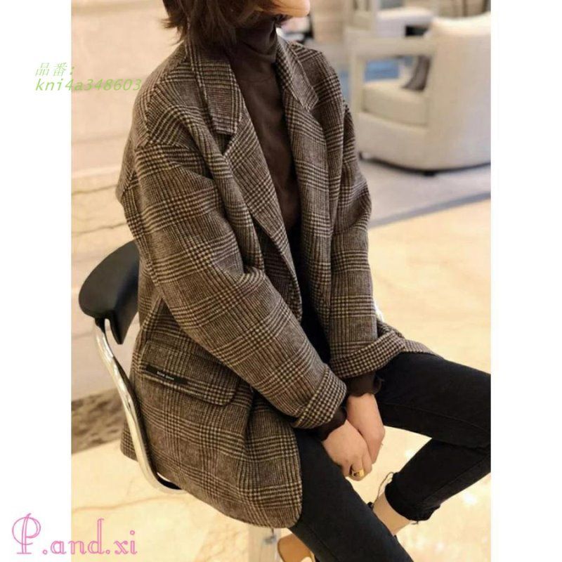 ジャケット 単品 レディース スーツコート トップス コート 通勤 秋 冬 オフィス 長袖 OL チェック柄 スーツコーディネート春秋 洗える ラシャ 送料無 オシャレ kni4a348603 WWW_NOITHATQUANGTHANH_NET