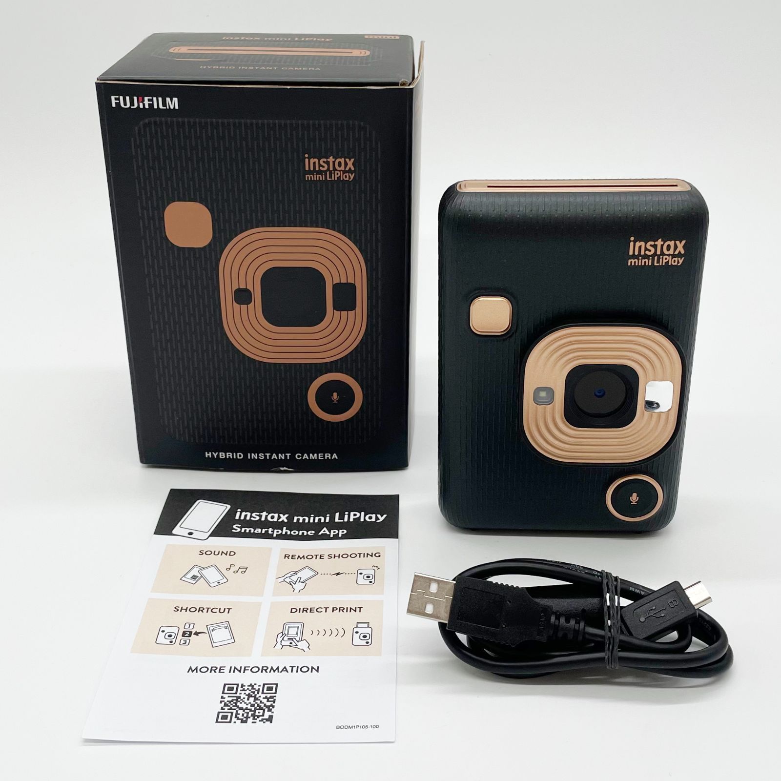 FUJIFILM フジフイルム ハイブリッド インスタントカメラ instax mini LiPlay エレガントブラック