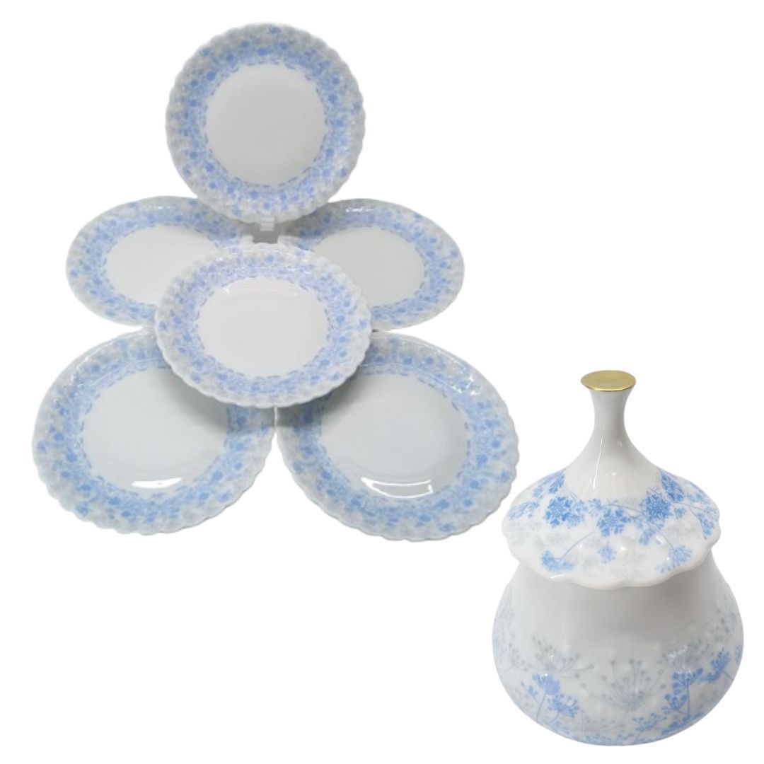 リモージュ ジョルジュ ボワイエ リビエラブルー プレート 18.5cm 6枚