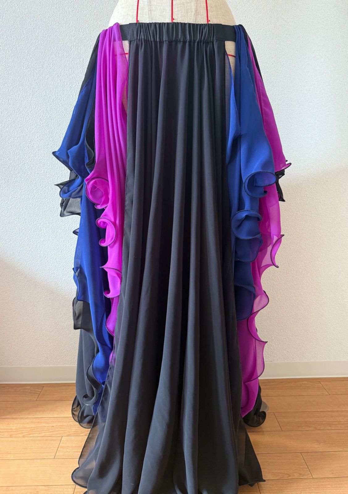 ベリーダンス スカート ジョーゼット2枚 テグス入り