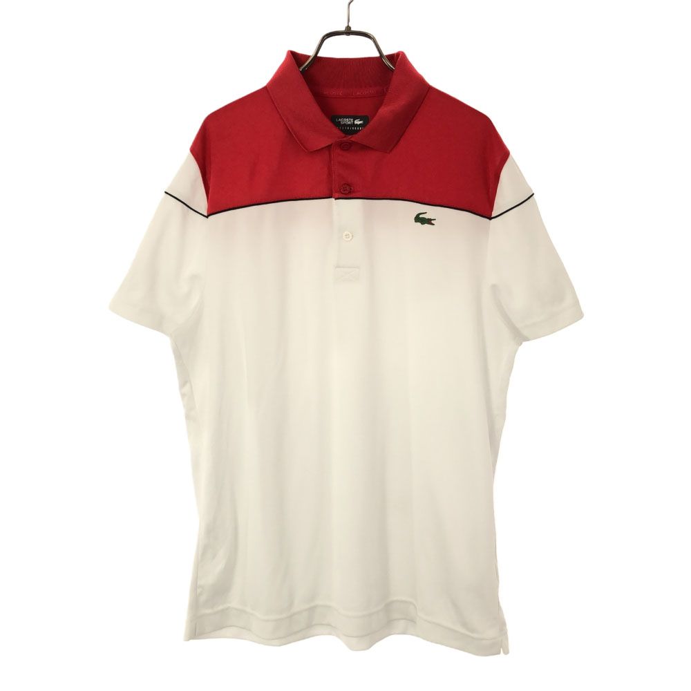 ラコステスポーツ ゴルフ 半袖 ポロシャツ 5 ホワイト系×ブラック LACOSTE SPORT メンズ