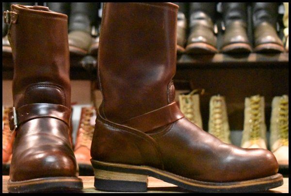 7.5D 100周年 04年 レッドウィング 8258 エンジニア ホーウィン クロムエクセル 茶 ブラウン ブーツ redwing HOPESMORE FI077