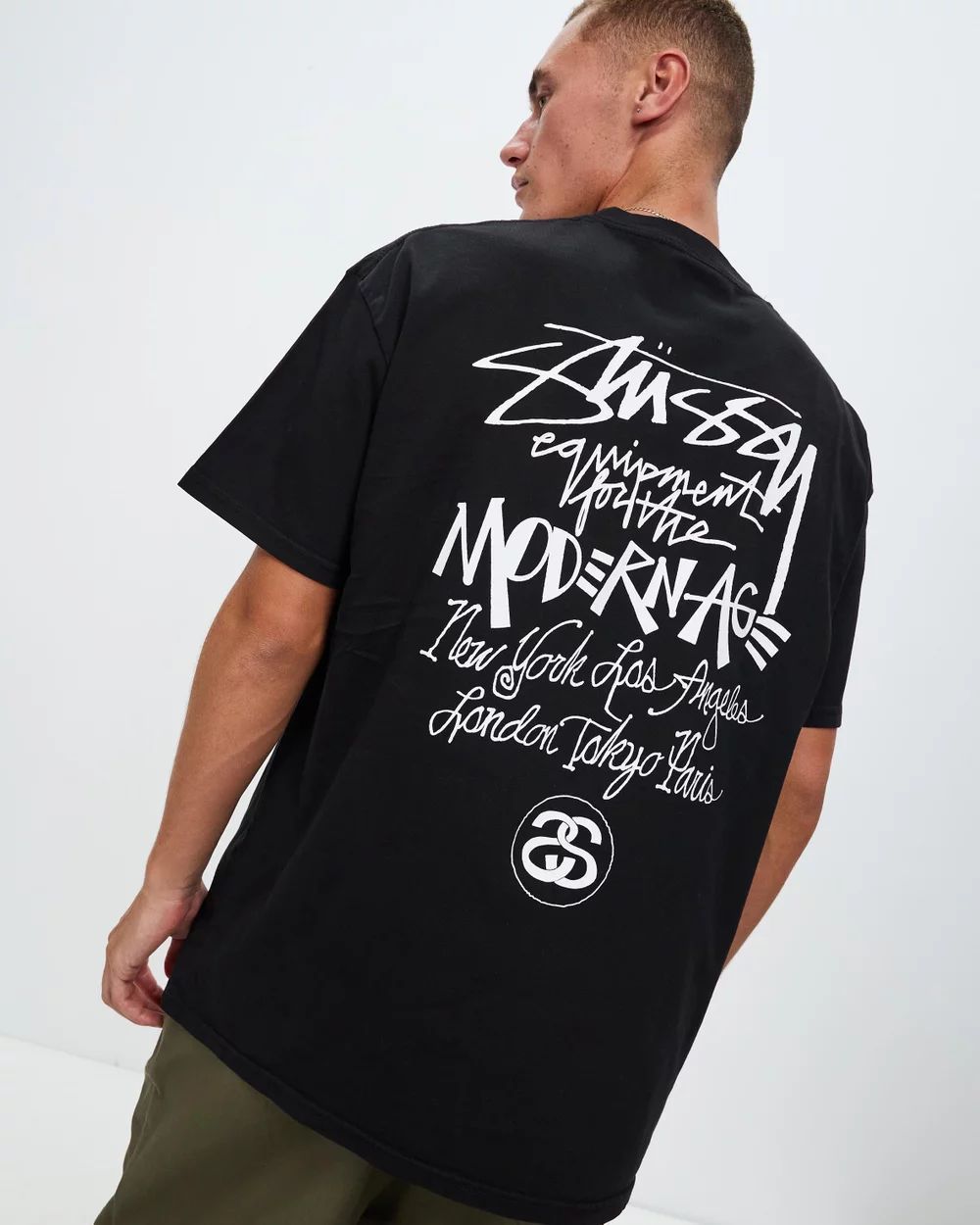 トップス stussy modern age 50-50 ss tee XXL STUSSY Modern Age 50-50 SS Tee Tシャツ ステューシー - メルカリ