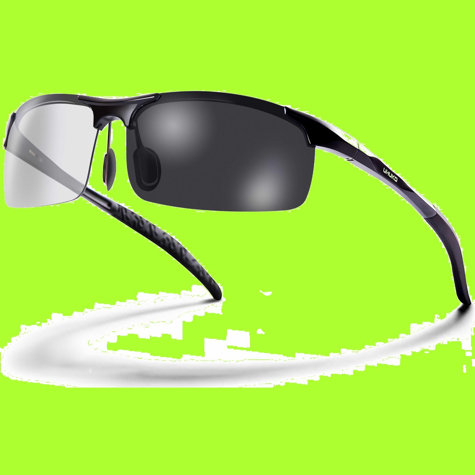 【人気商品】偏光サングラス UV400紫外線カット 【超偏光＋超軽量メタル25g】運転用 ゴルフ 釣りアウトドア [UHUKO] メンズ スポーツサングラス[高耐久性アルミ合金]