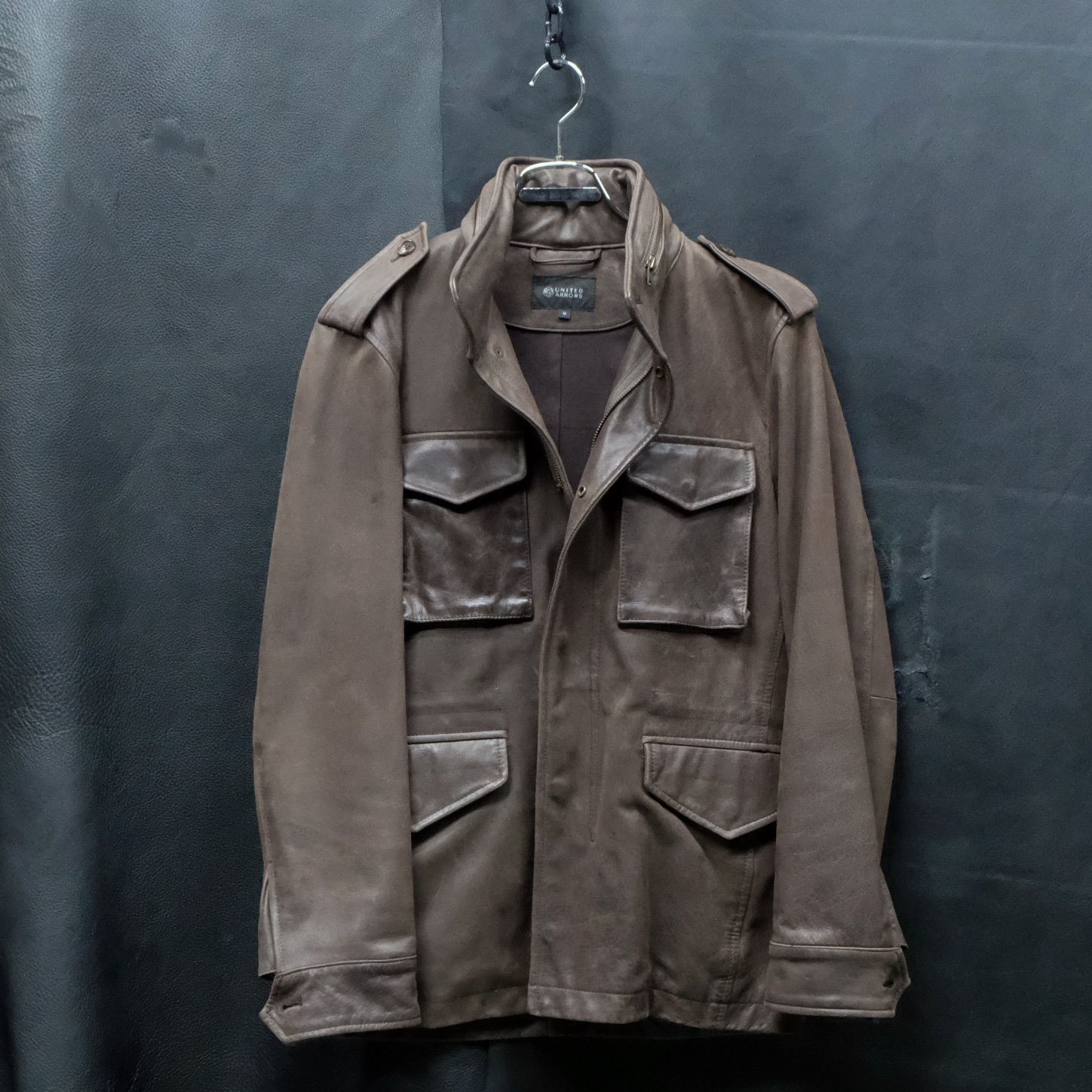UNITED ARROWS M-65 レザージャケット M 牛革 ミリタリー
