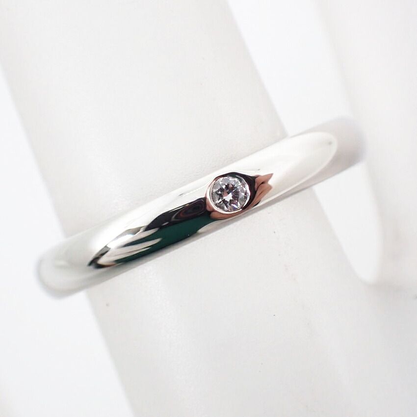 ティファニー Pt950 ダイヤモンド バンド リング/8号/j44-7  