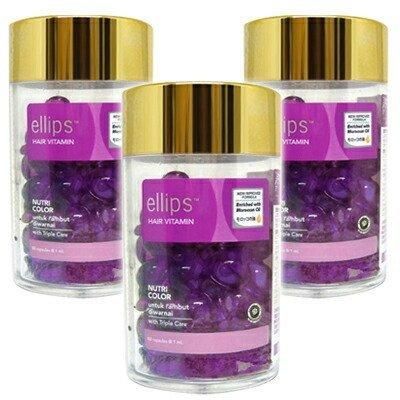 3個セット エリップス ヘアビタミン ヘアトリートメント パープル 1ml x 50粒 正規品 ボトル ヘアオイル ヘアマスク 洗い流さないトリートメント ellips