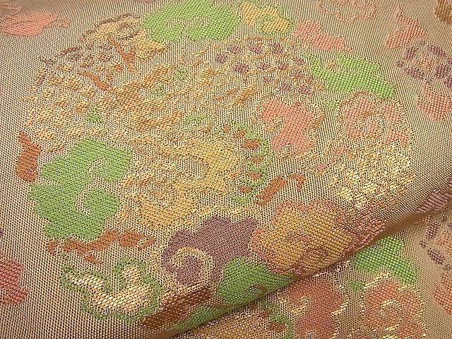 平和屋本店□極上 龍村美術織物 たつむら 本袋帯 寿鳥丸段文 金糸 逸品  