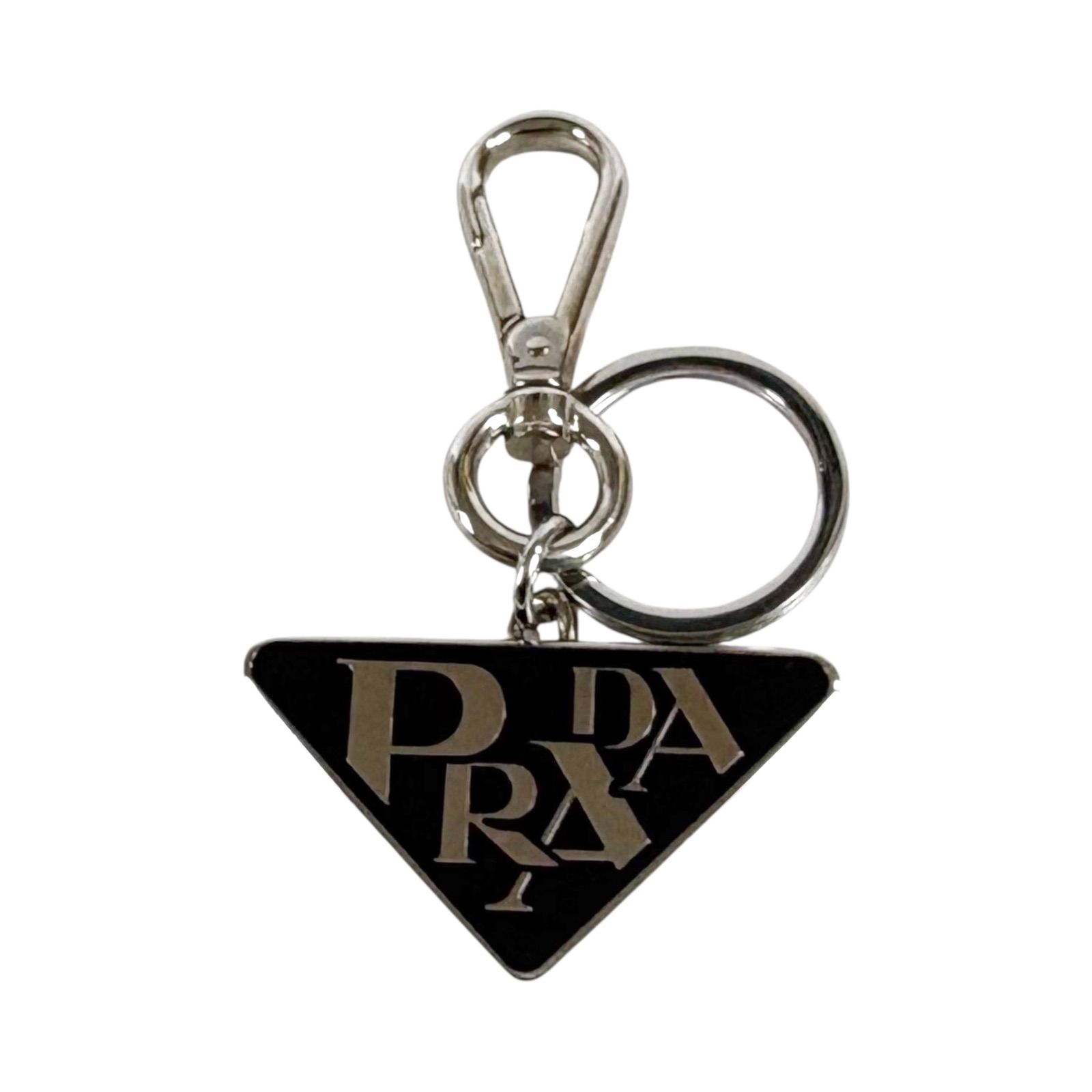 プラダ PRADA トライアングルロゴ キーチェーン キーリング ブラック