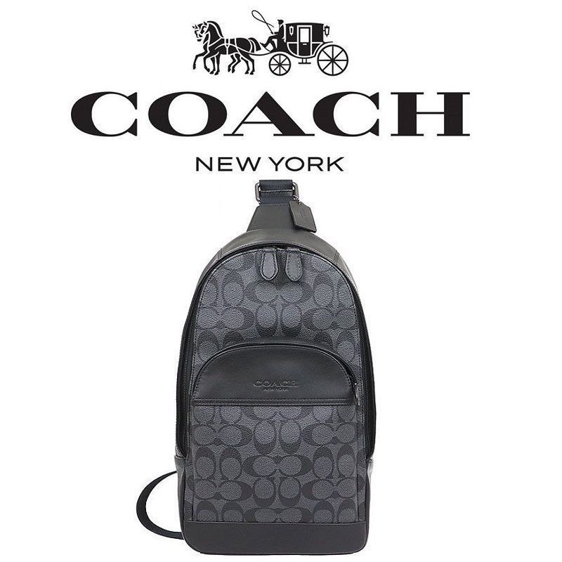 コーチバッグ＞COACH/コーチバッグ ボディーバッグ F39942 チャコール×ブラック クロスボディー ショルダーバッグ スリングバッグ 斜めがけバッグ  アウトレット品 紙袋付属 新品未使用 - メルカリ