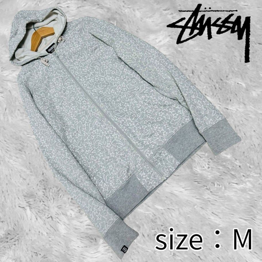 ストゥシー （Stüssy）　オールドスクール　 パーカー 灰色　Mサイズ ストゥシー （Stüssy） オールドスクール パーカー 灰色 Mサイズ
